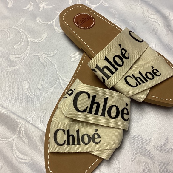 Chloe BEIGE  Sandals with BLACK  Logo size 40 new 💃💃💃💃💃💃💃💃 - Picture 5 of 6